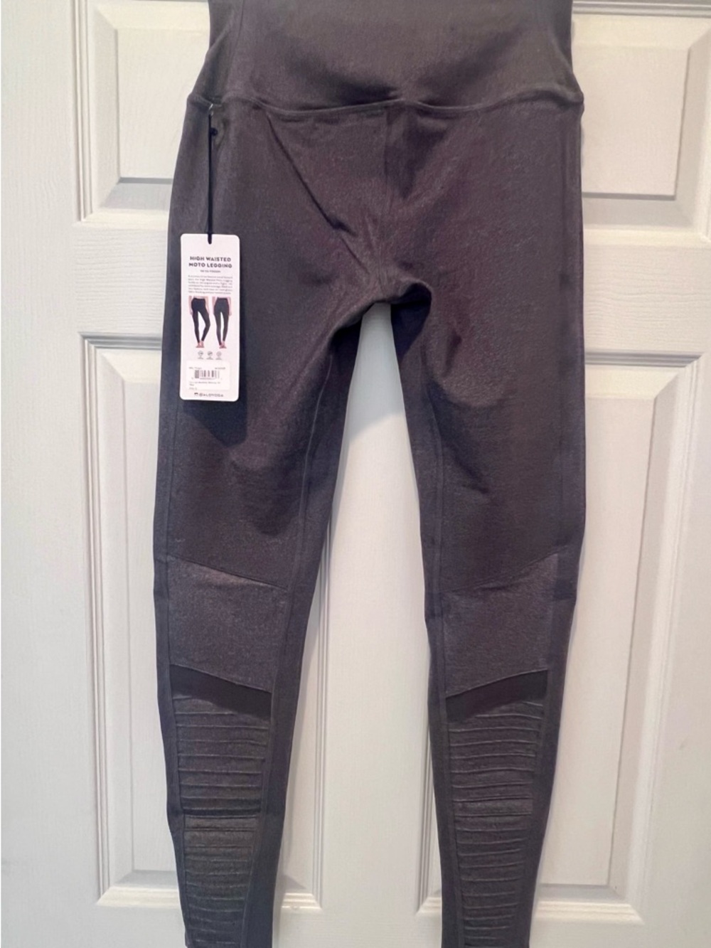 ALO Yoga Black High-Waist Moto-Panel Leggings-marked as Large but they run small